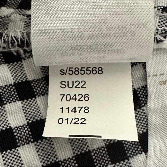 LOFT Black & White Gingham Crossover Back MIDI Dress Pockets Sleeveless Summer S - Picture 15 of 16